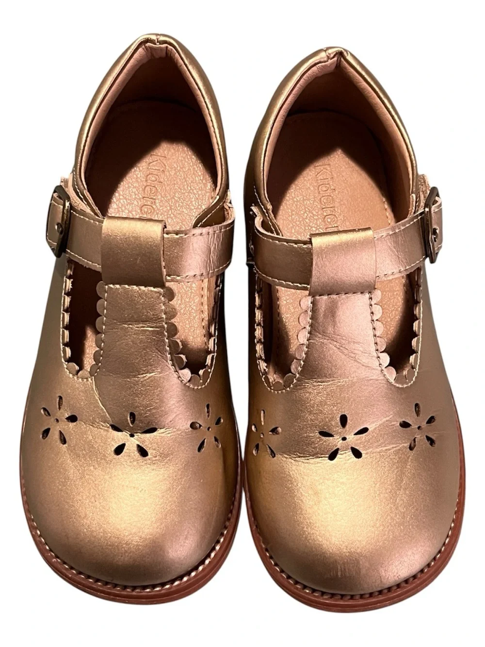 Toddler Metallic Rose Gold T-Strap Dress Shoes